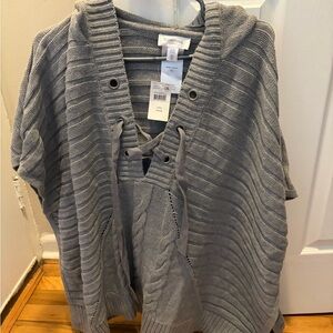 Motherhood Gray Knit Poncho